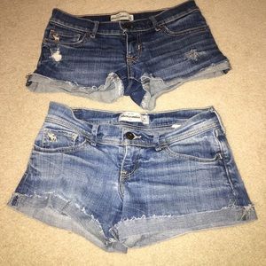 abercrombie jean shorts (2 pairs)